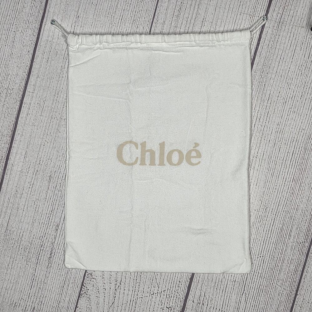 Chloé Paris Logo Drawstring Dust Bag Pouch White 11x15 Designer Storage - Picture 5 of 5
